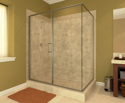 Custom framed glass shower doors by Kordick Closets & Glass