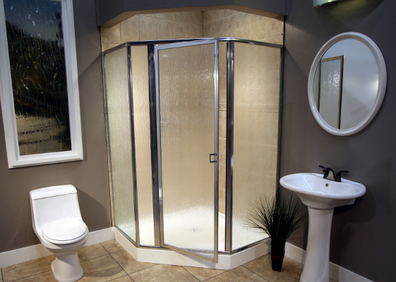 Custom framed glass shower doors by YYC Closets & Doors